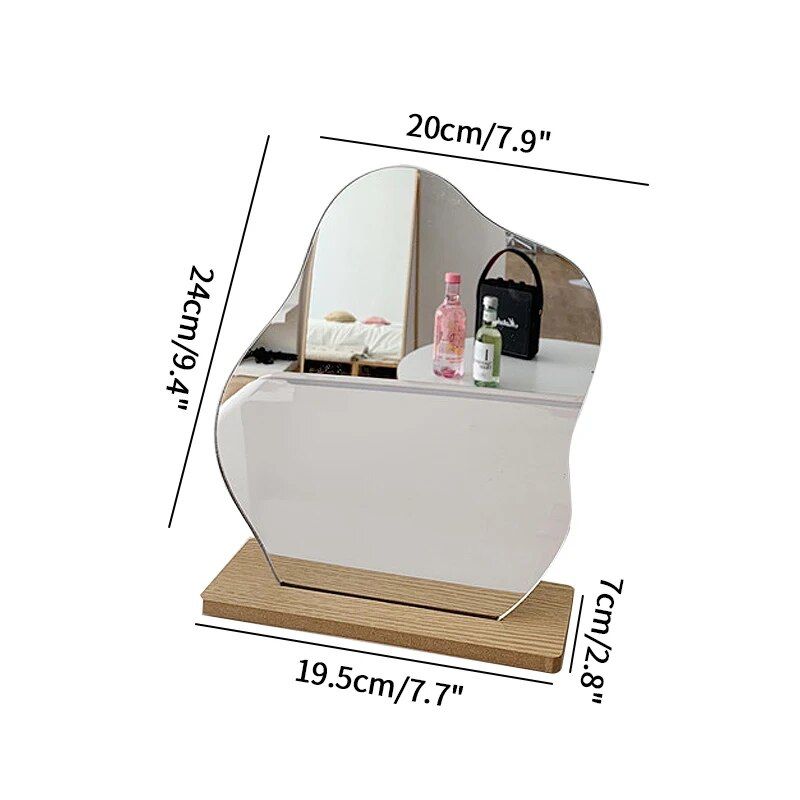 Irregular Mirror with Wood Stand - Image 7