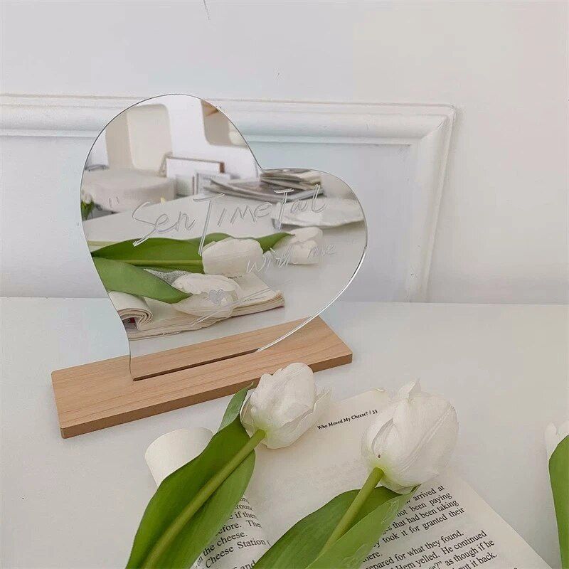 Irregular Mirror with Wood Stand - Image 5