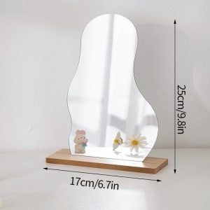 Irregular Mirror with Wood Stand - Image 6