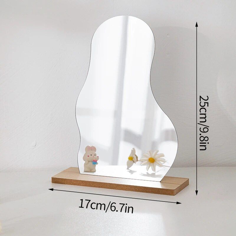 Irregular Mirror with Wood Stand - Image 6