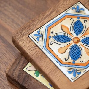 Acacia Wood & Tile Trivet - Image 4