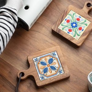 Acacia Wood & Tile Trivet