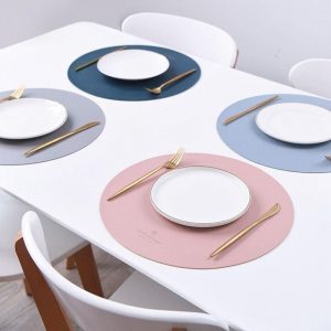 Faux Leather Placemat & Coaster Set