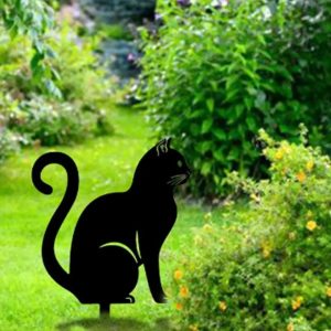 Black Metal Cat Statue - Image 7