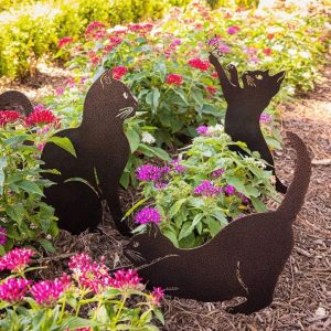 Black Metal Cat Statue - Image 5