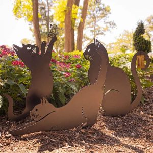 Black Metal Cat Statue - Image 4