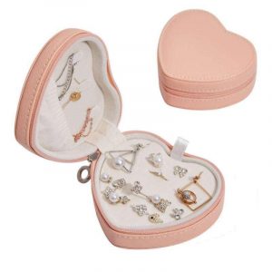Heart Faux Leather Jewelry Box