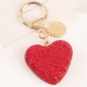 Rhinestone Heart Keychain