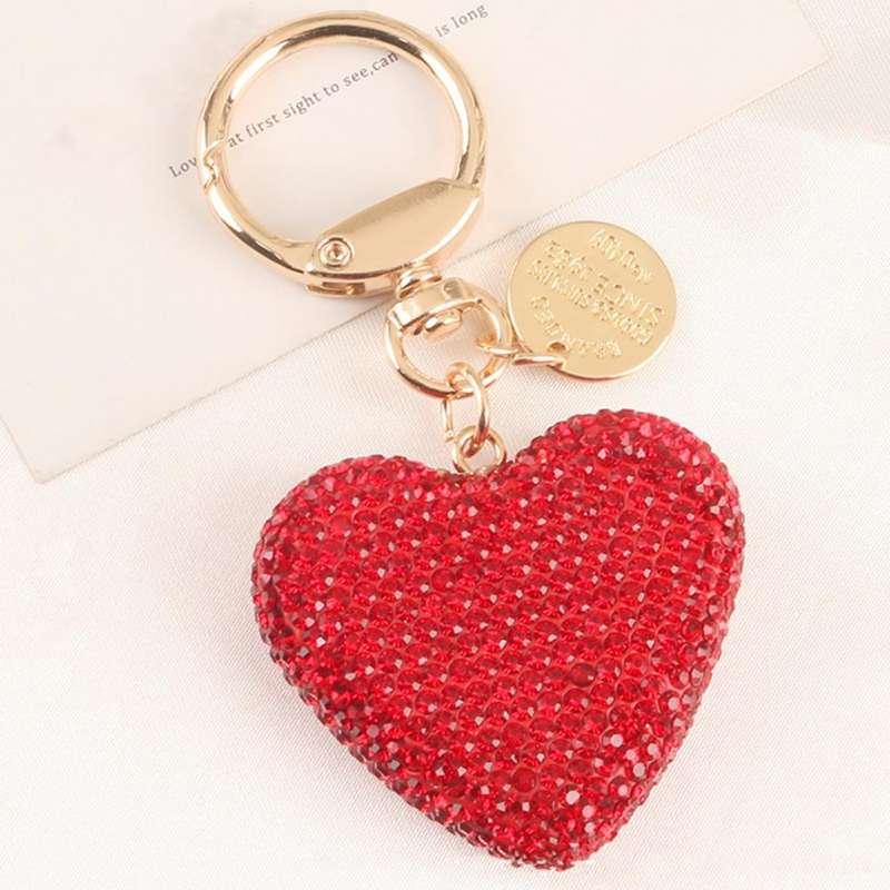 Rhinestone Heart Keychain