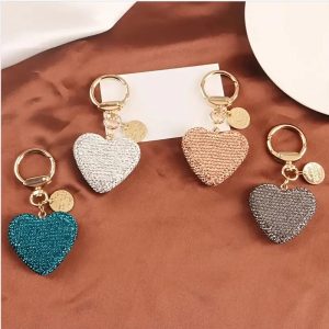 Rhinestone Heart Keychain - Image 3