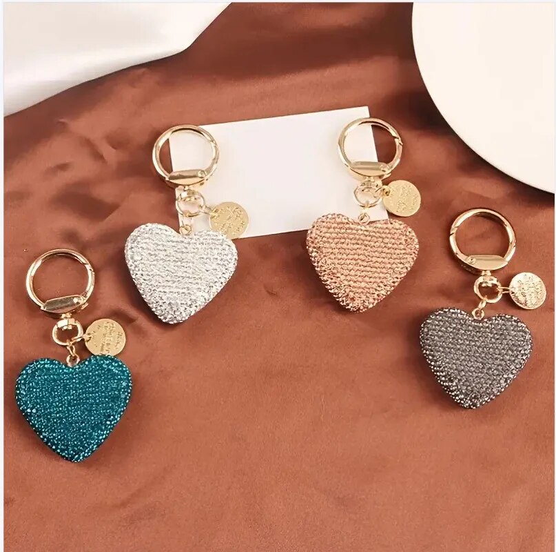 Rhinestone Heart Keychain - Image 3