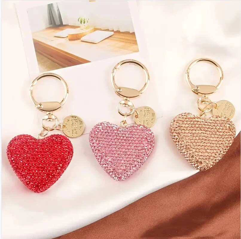 Rhinestone Heart Keychain - Image 2