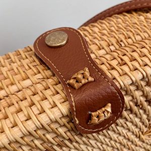 Handwoven Rattan Crossbody Bag - Image 8