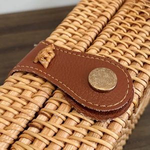 Handwoven Rattan Crossbody Bag - Image 7